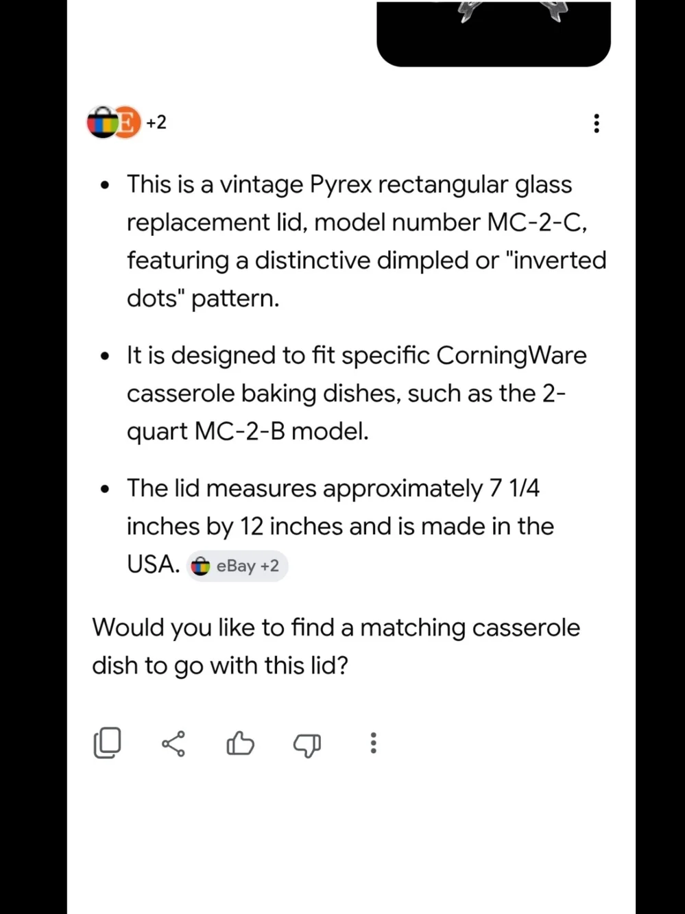 Pyrex corningware 198ps